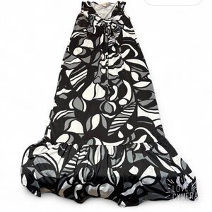 Jonathan Martin Gray and Black Patterned Dress